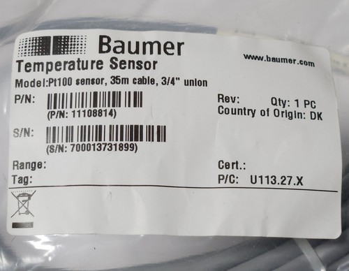 Baumer model pt100 - model,